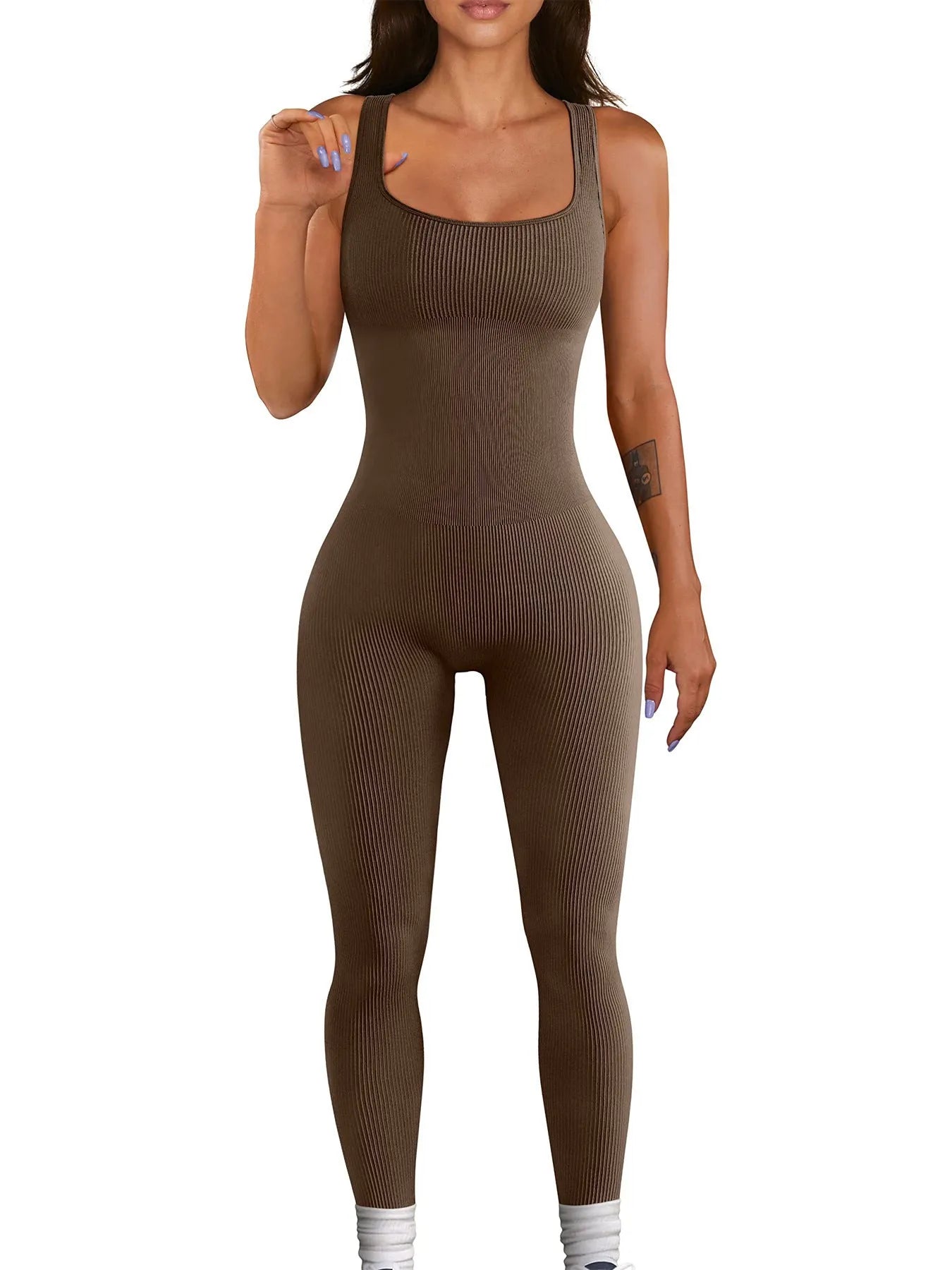 Women's long sleeve suspender tank top tights with button detailing in multiple colour options