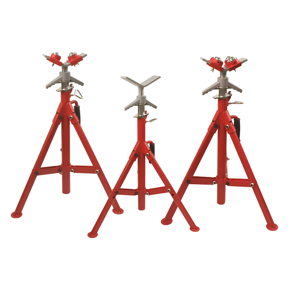 V-shaped head pipe bracket with ball joints for steel pipe support in industrial applications
