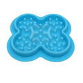 Rectangular silicone pet licking pad with textured surface, shown in colour options.