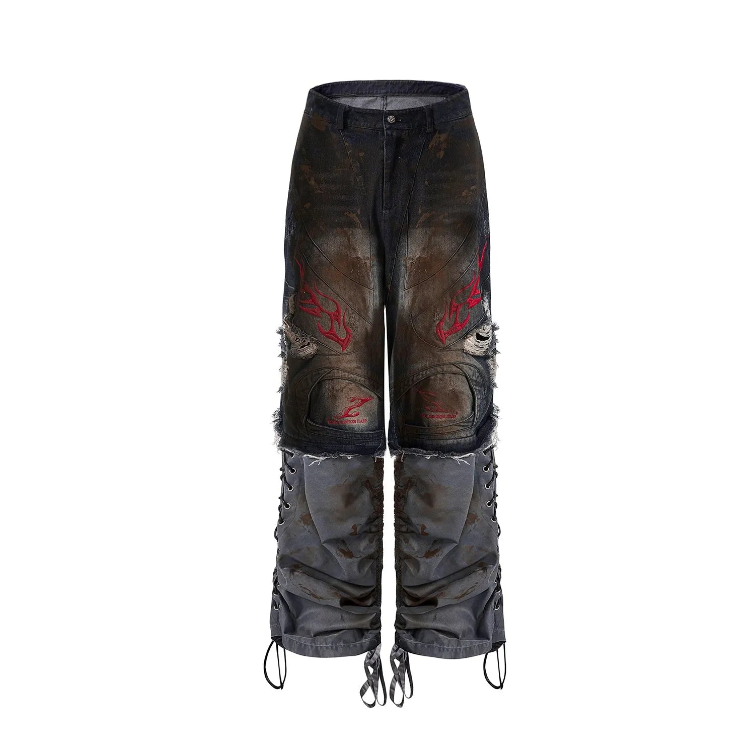 Men's retro jeans with detachable trouser legs in wide-leg loose fit