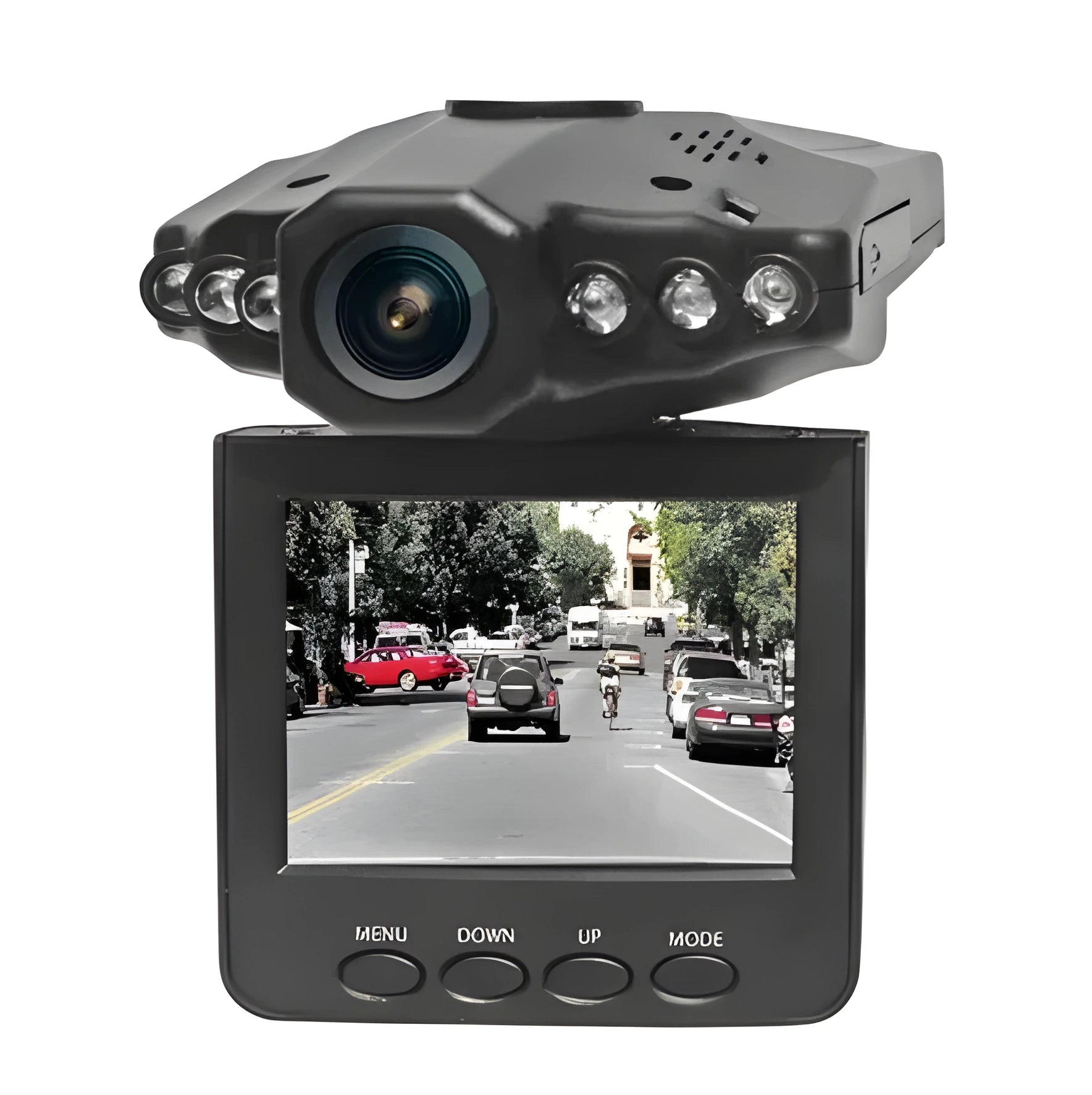 H198 car dashboard camera with six infrared lights and 2.4-inch screen for traffic recording
