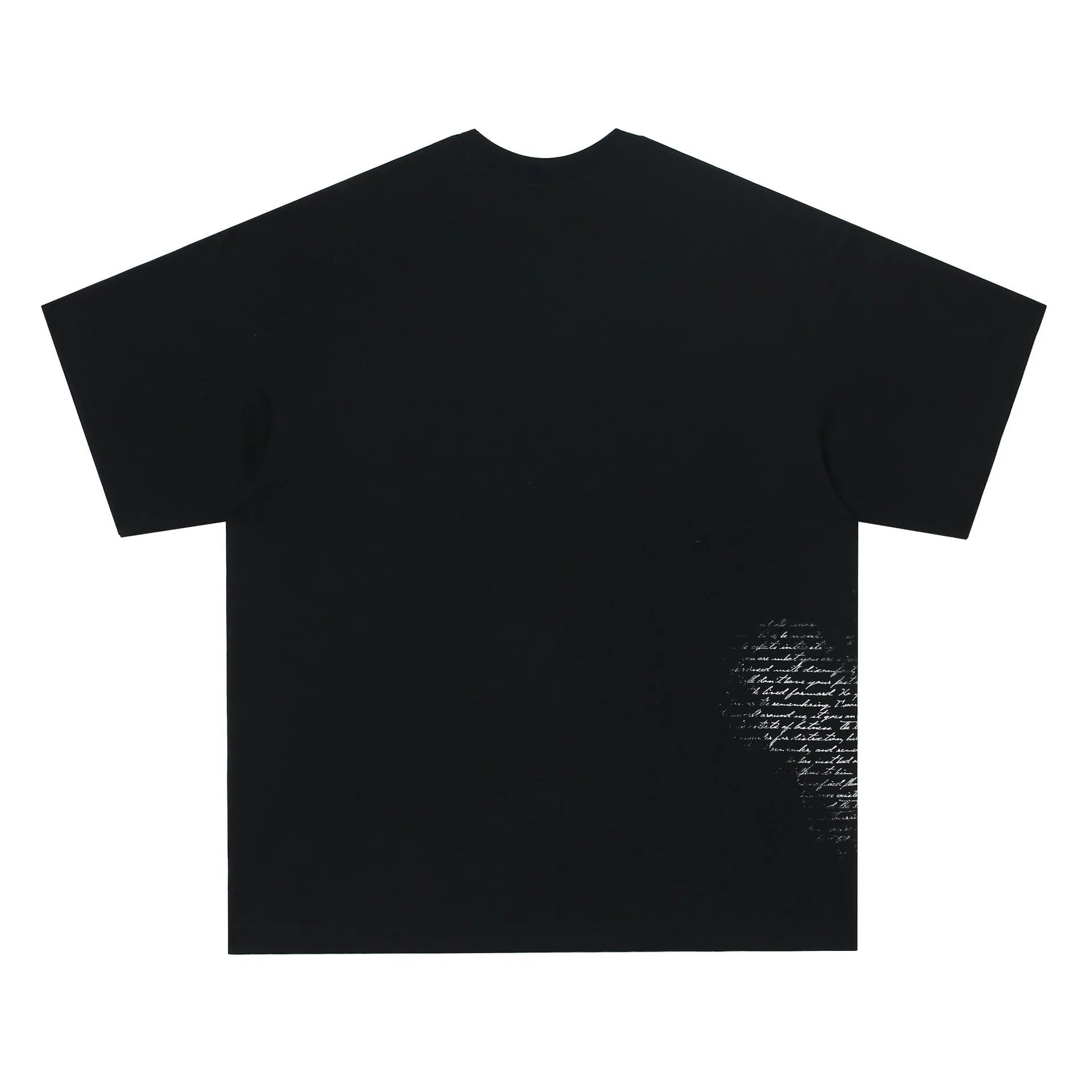 Black and white pure cotton T-shirt with retro hip hop gothic letter print for teenagers