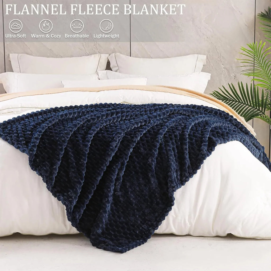 Polyester plaid children's nap blanket in solid colour with velvet finish, shown in multiple size options