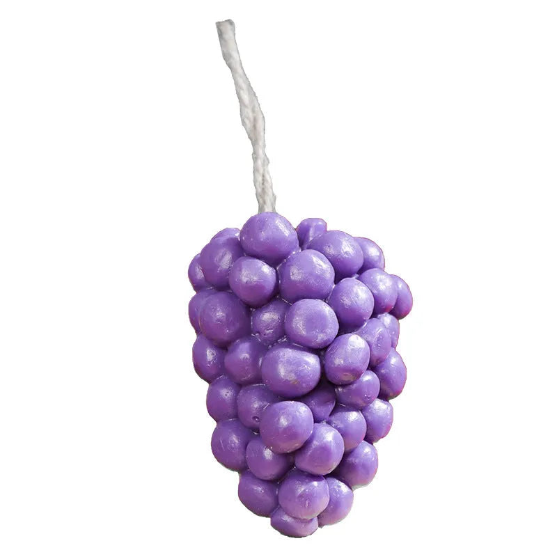 Purple and green handmade grape cluster soap bar weighing 80g