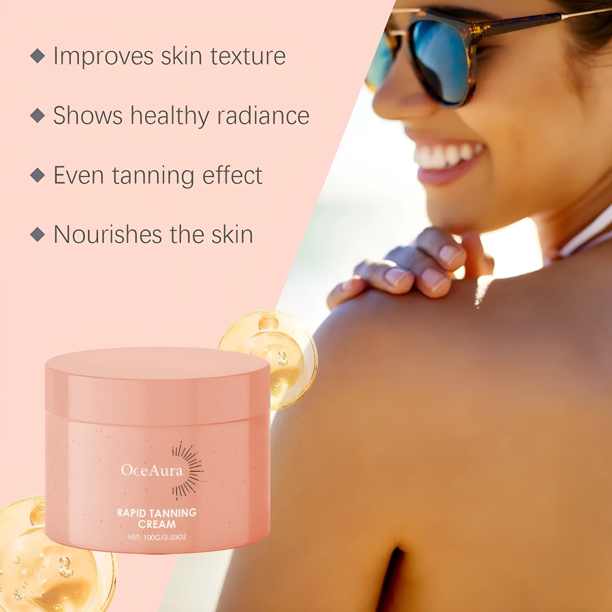 100g jar of moisturising darkening cream for body makeup application