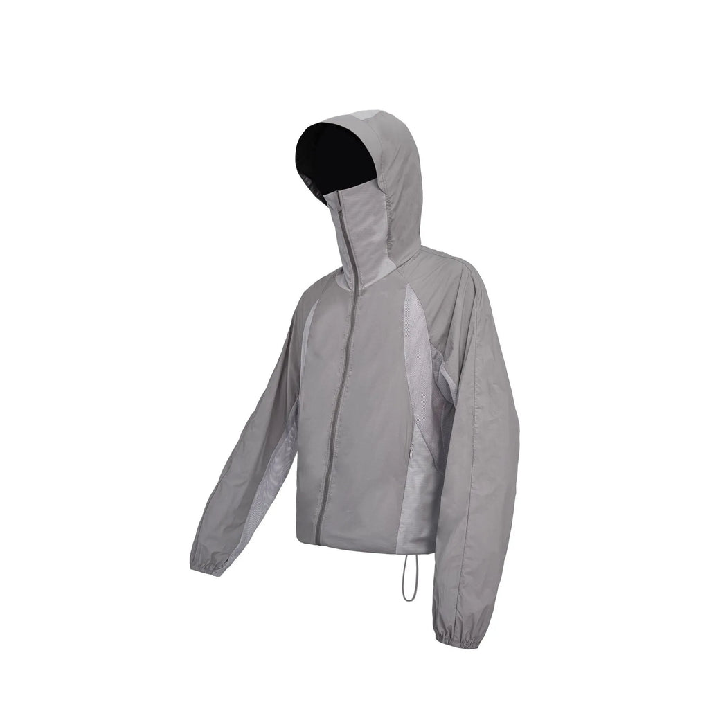 Sun protective clothing with mesh stitching in desert brown colour showing regular length design