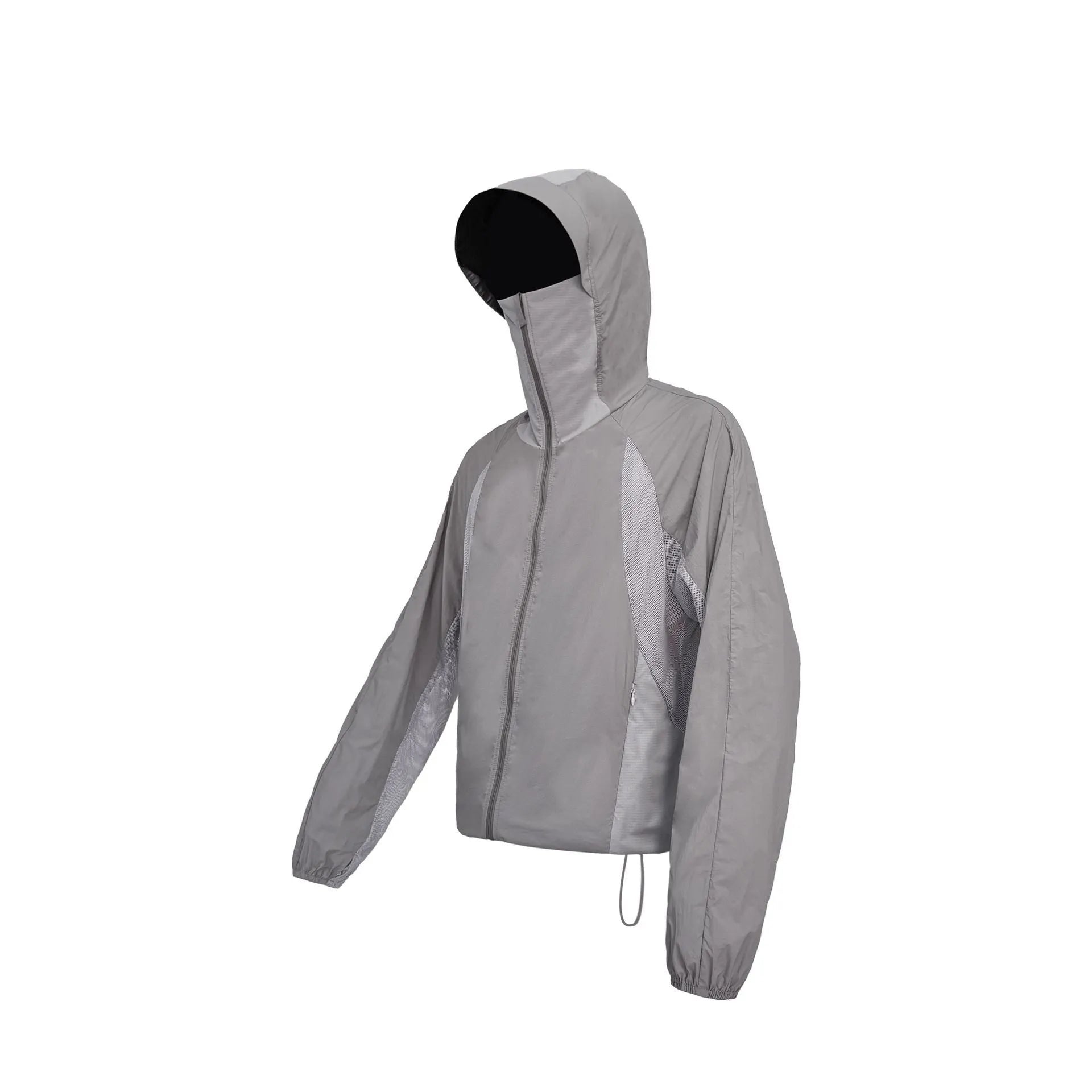 Sun protective clothing with mesh stitching in desert brown colour showing regular length design