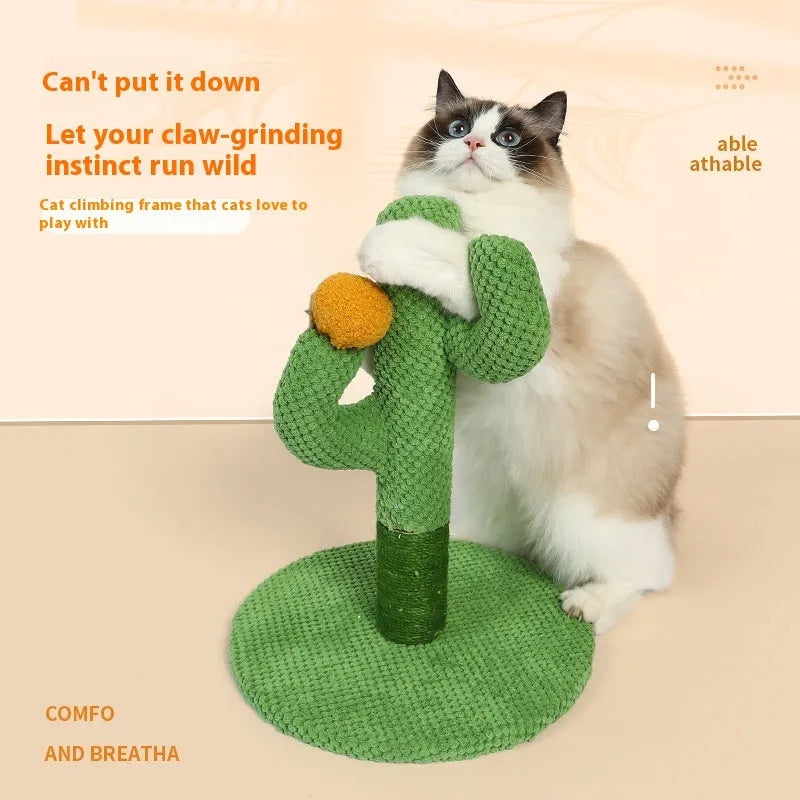 Masson cactus cat scratch board with sisal scratching pole and climber for pet cats