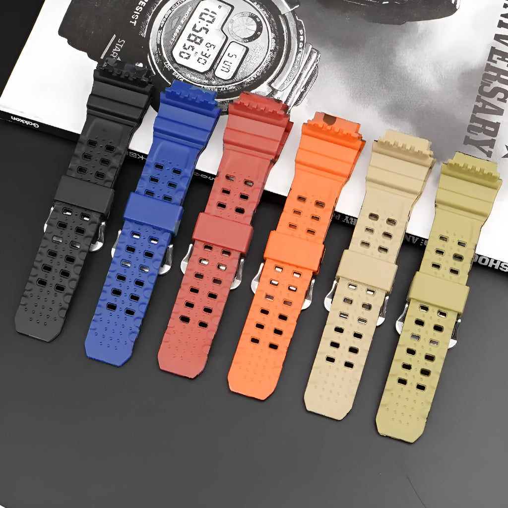 TPU camouflage pattern watch strap replacement band with silver buckle