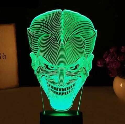 3D LED decorative lamp showing multiple colour options with touch control and remote