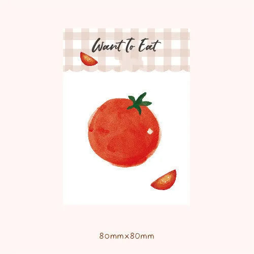 Food Bread themed A6 notepad with back card, open to show 80g paper and one of four colour designs.
