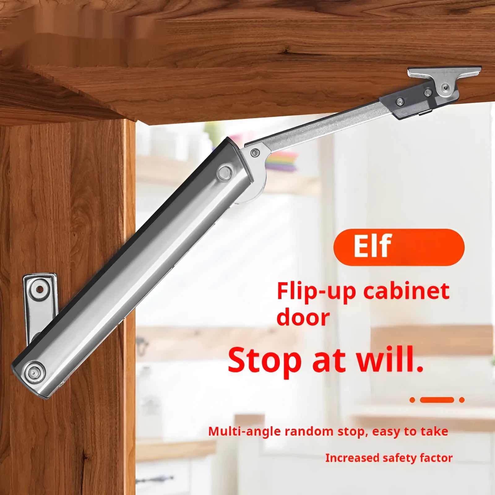 Cold rolled steel tatami cabinet support rod with spring jackstay mechanism in natural stainless steel colour