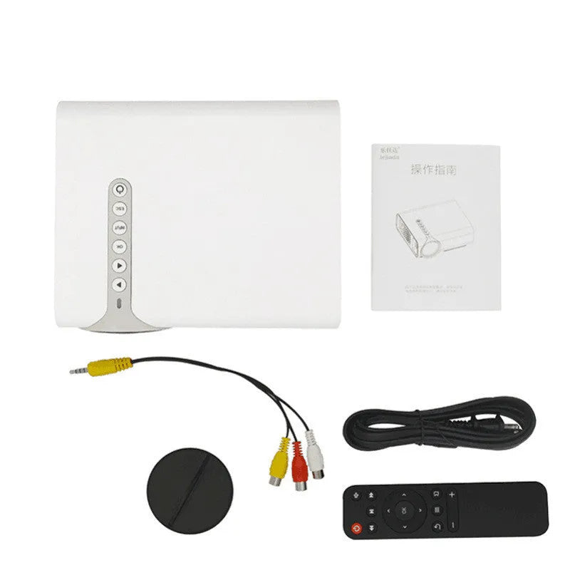 YG530 mini mobile phone projector in black or white with wireless connectivity for same-screen projection