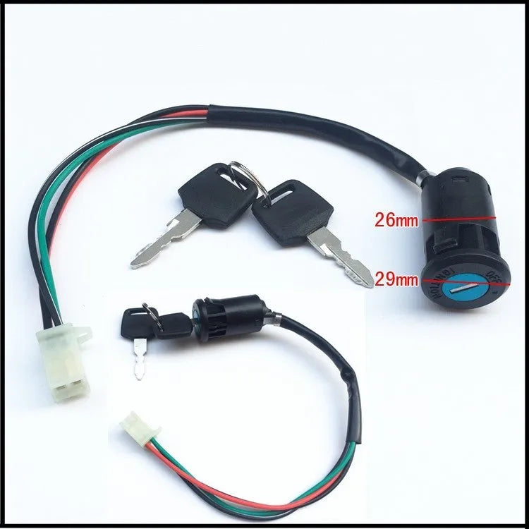 Plastic electric door lock actuator for cars with connector terminals