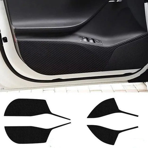 Carbon fibre protective film for Tesla Model S door controls in 4-piece set