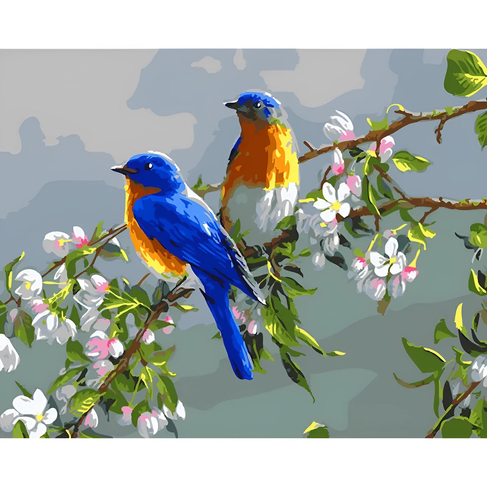 Hand-painted digital oil painting of a peaceful animal landscape on linen canvas