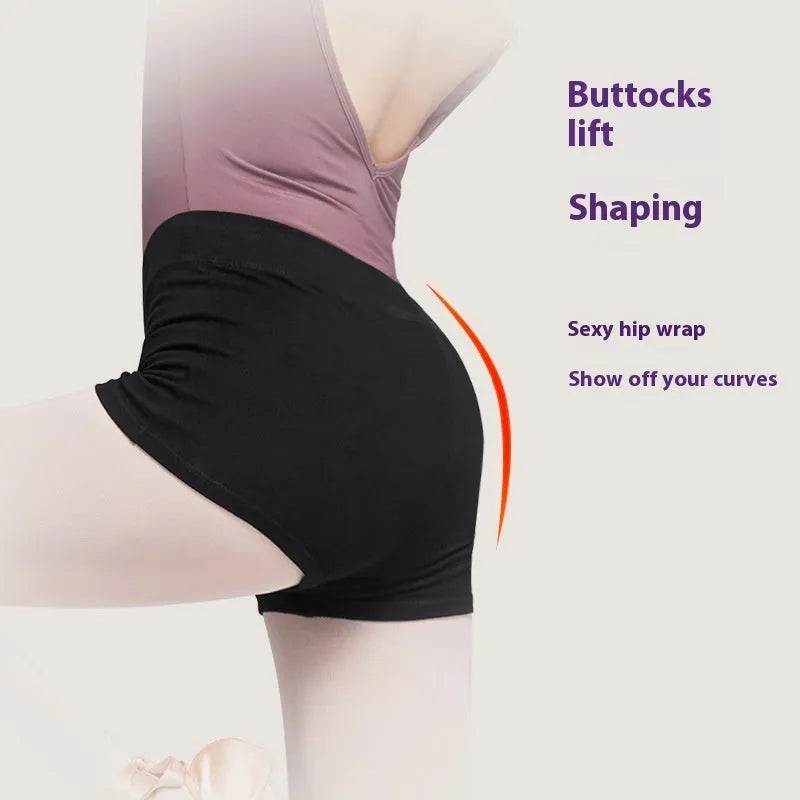 Black cotton ballet practice trousers for women in sizes S to 2XL for dance and fitness