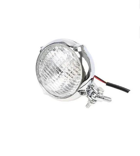 Harley Headlights retro black aluminium housing with 8cm diameter and electroplated finish