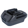 Black Milwaukee DM18M to Makita H99F battery adapter measuring 125x90x65 cm
