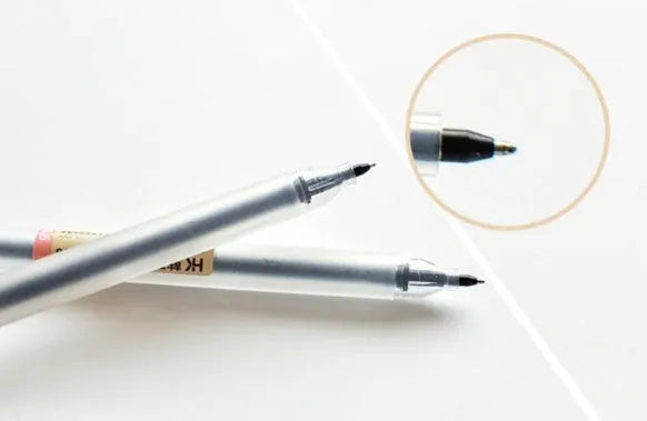 Muji Gel Pen 12-piece set showing black pens with 0.5mm fine nibs