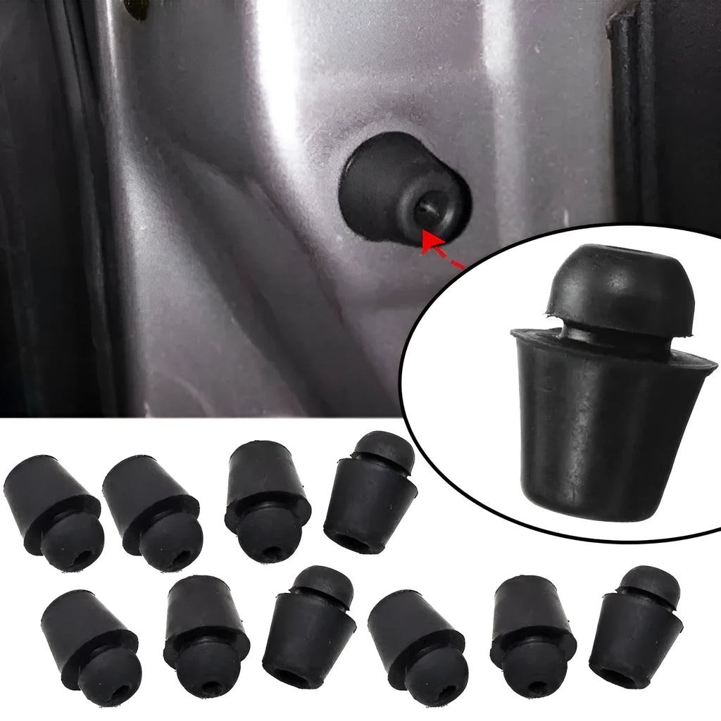 Ten black rubber automobile buckle buffer clips for trunk shock absorption and vibration damping