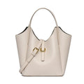 Women's genuine leather retro bucket bag with hand holding design and file organisation compartments