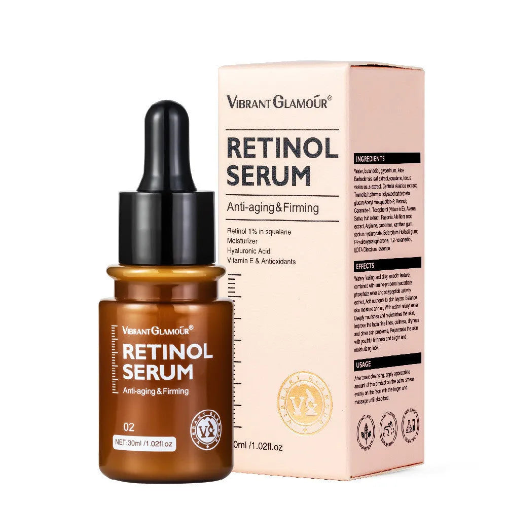 30ml bottle of retinol facial serum for reducing fine lines and dry lines.