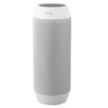 Compact black or white Bluetooth speaker with colourful LED lights showing 360° sound design