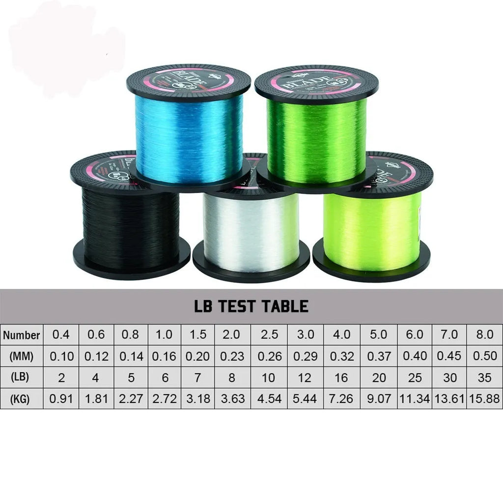 A spool of Seaknight monofilament nylon fishing line in one of five colours, showing the line size label.