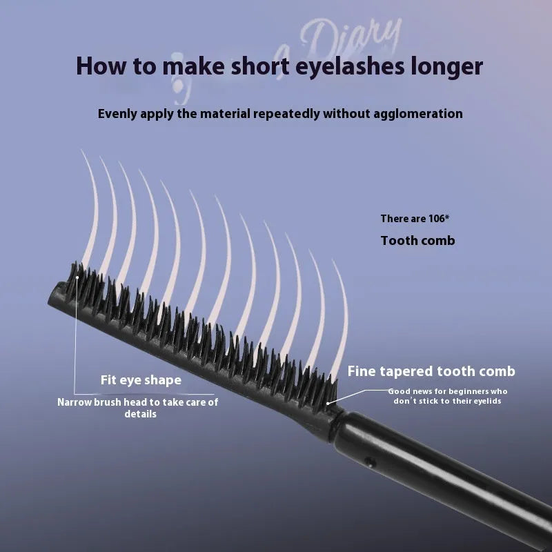 Long curling long-lasting mascara in black and brown colour options with applicator