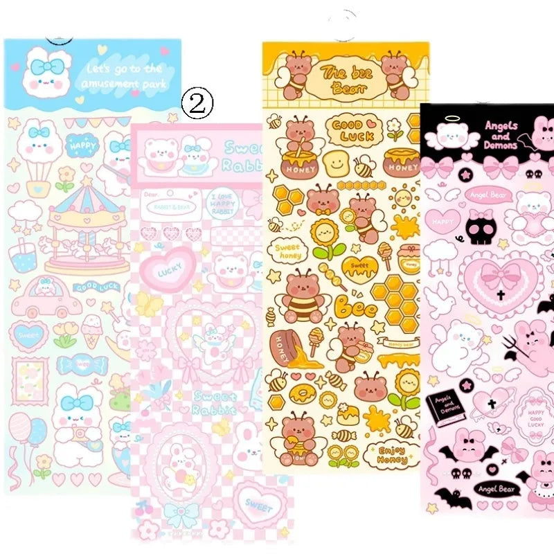 PVC waterproof cartoon decoration sticker for agenda notebooks and office stationery