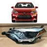 Halogen headlight assembly for passenger side of 2014-2016 Toyota Corolla with black housing.