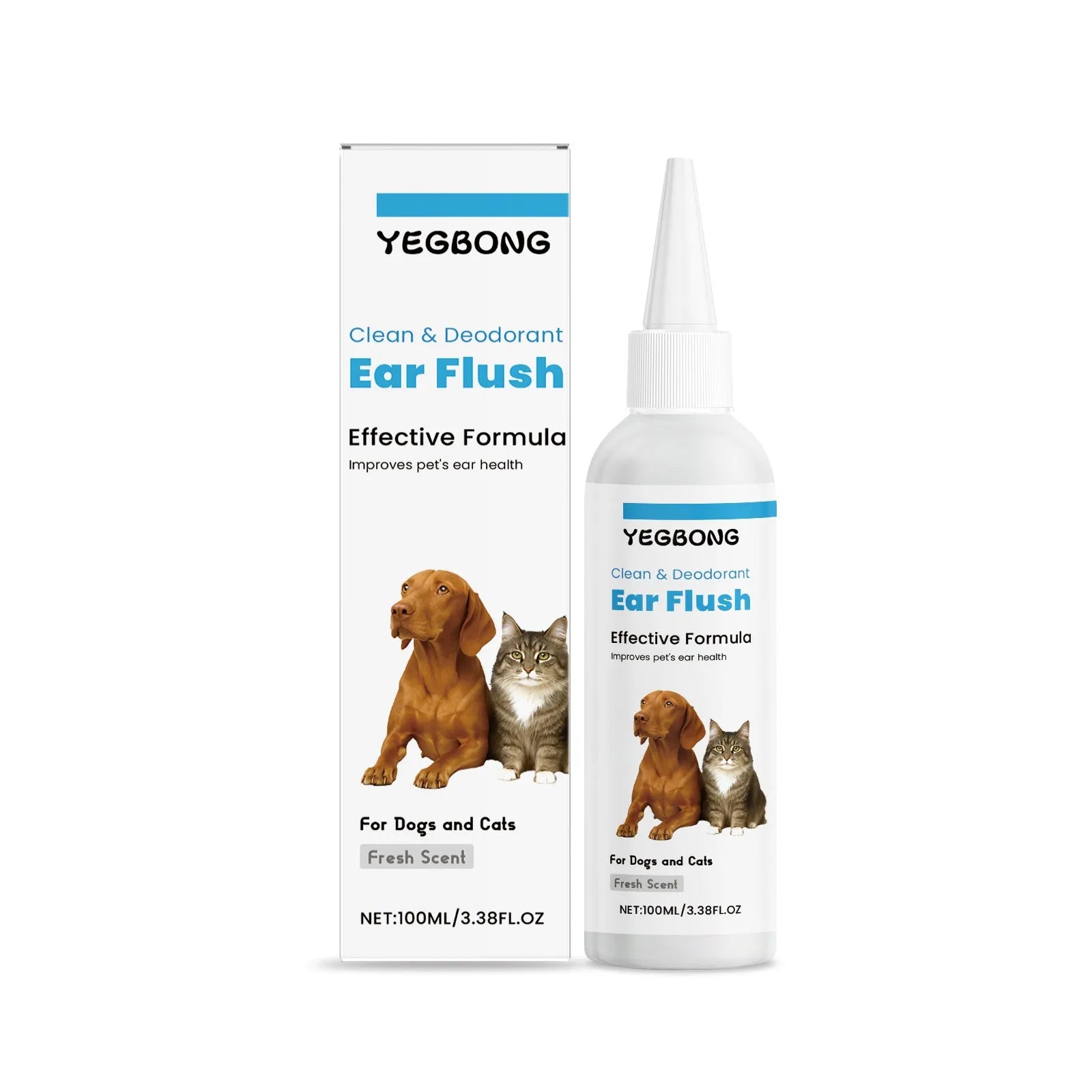 100ml bottle of dog and cat ear cleaner for gentle earwax removal and ear cleaning