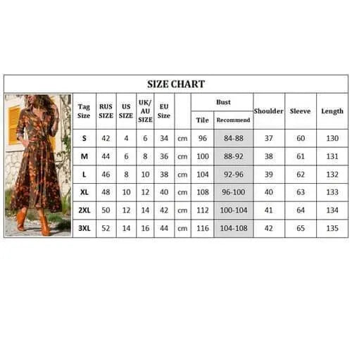 Women's printed chiffon V-neck dress with an A-line skirt on a hanger.