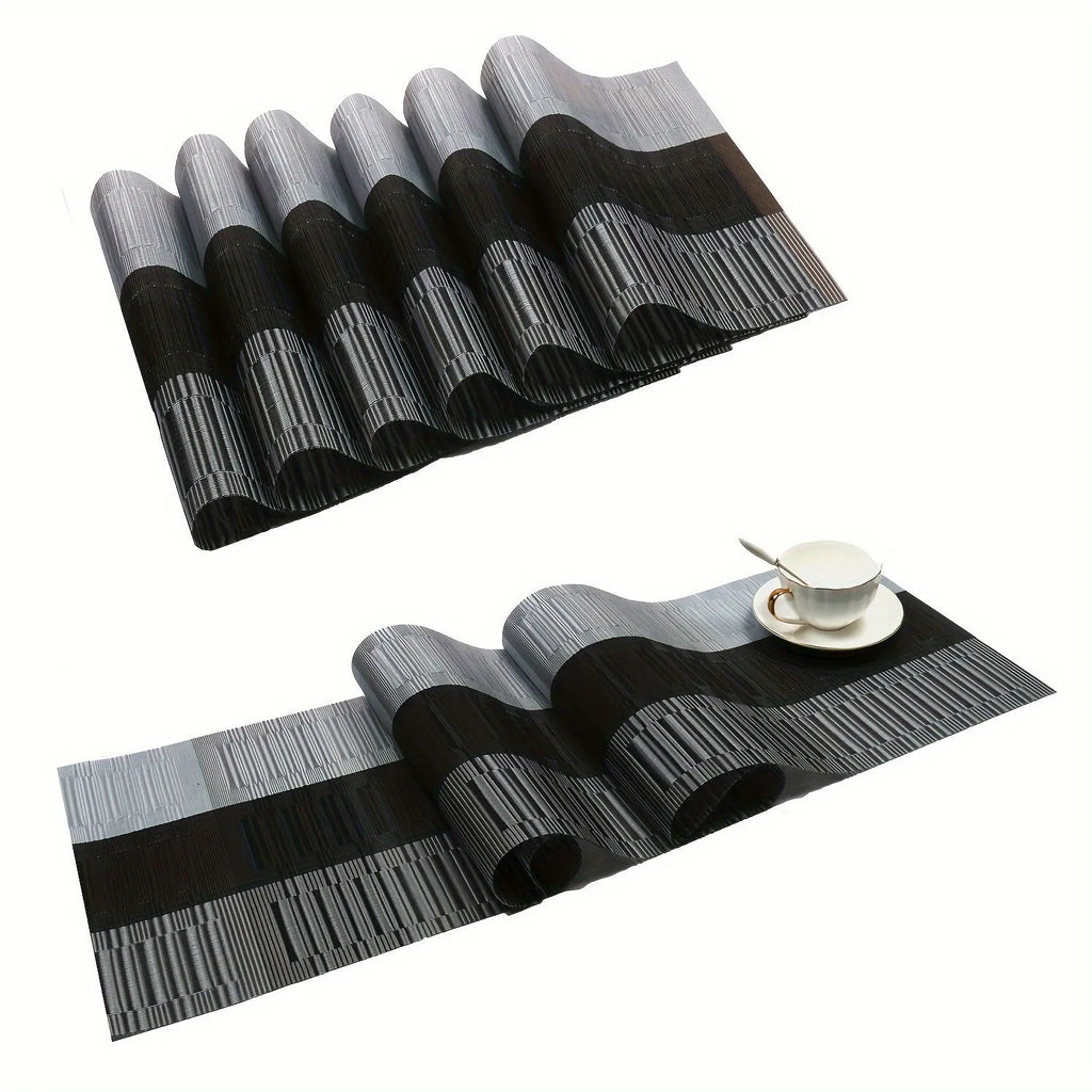 PVC non-slip kitchen placemat for dish drying in modern gradient bamboo colour