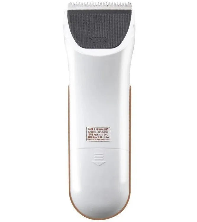 White pet grooming electric clipper with ceramic blade for dog and cat hair removal