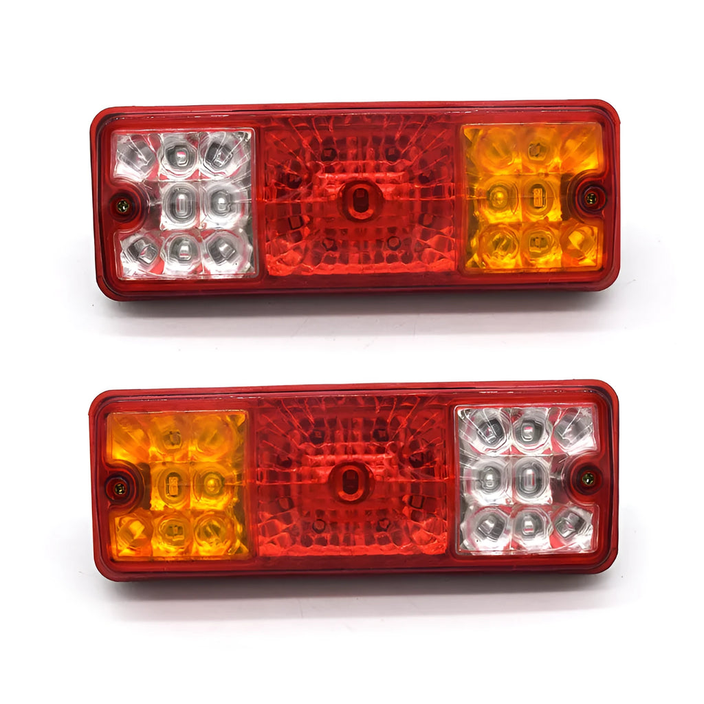 Black semi-closed taillight for electric tricycle, rear view showing housing.