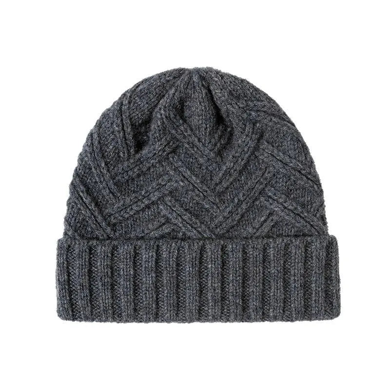Women's wool knitted dome crown winter hat in six colour options including ivory white, khaki, red, brown, grey and black
