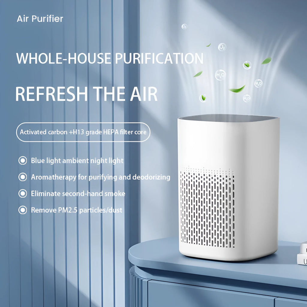 Desktop air purifier with USB power for rooms under 10 square metres