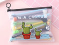 Marvel Cactus cartoon themed plastic pen case containing twenty black 0.5mm gel pens.