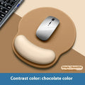 Silicone mouse mat with wrist support in various colour options showing 220mm x 250mm dimensions