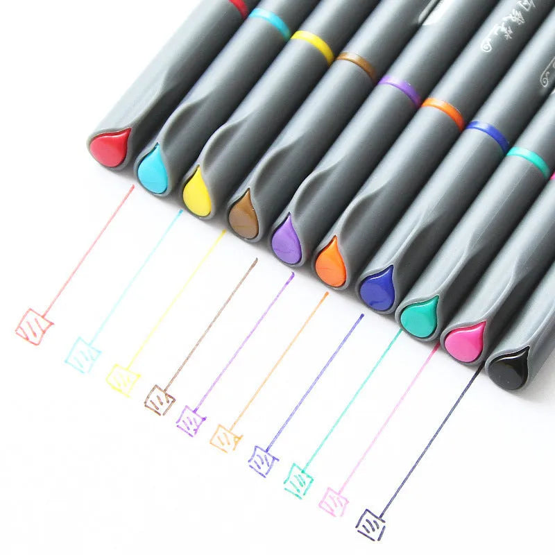 10-piece set of 0.38mm hook line pens for architectural drafting and technical design work