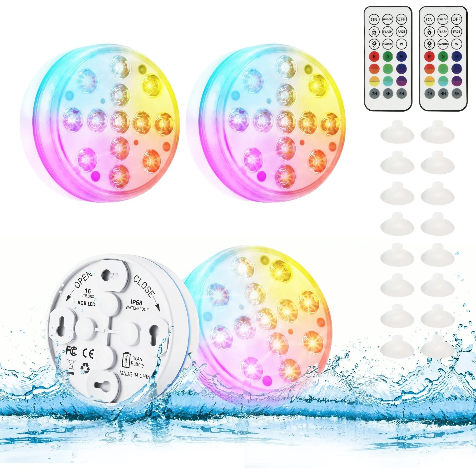 Remote control RGB colour changing diving light with IP68 waterproof rating for garden ponds