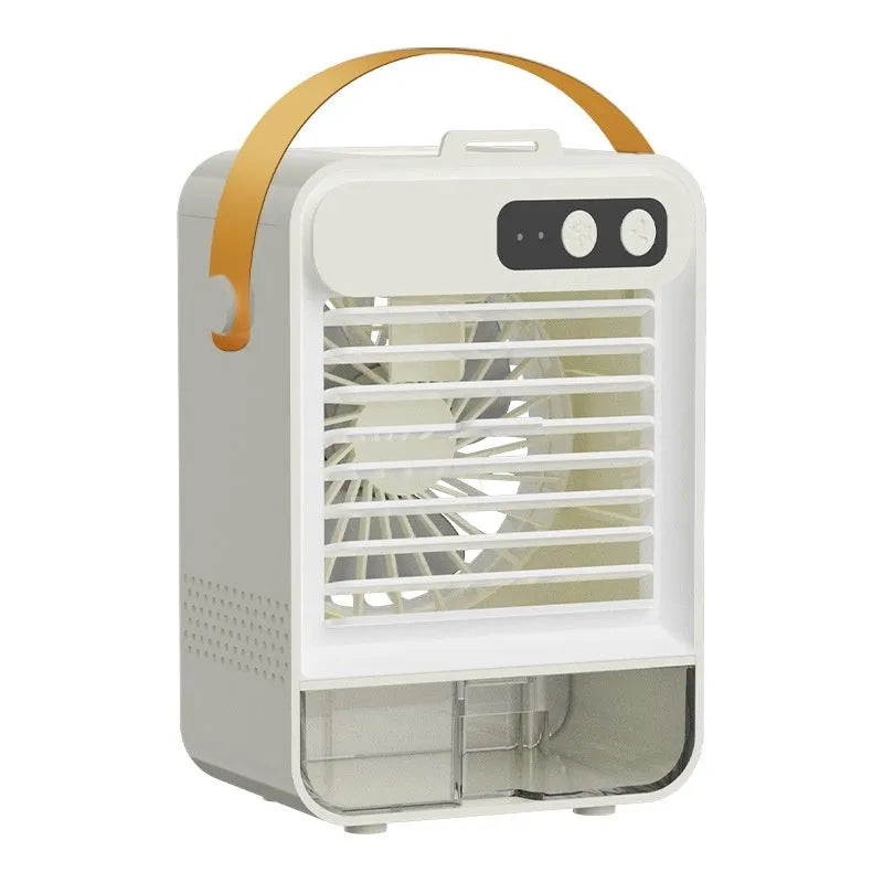 Compact dark green desktop humidifier with USB port and control panel, dimensions 19x12.5x10cm.
