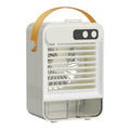 Compact dark green desktop humidifier with USB port and control panel, dimensions 19x12.5x10cm.