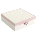 Large red or white PU jewellery storage box for necklaces and rings.