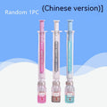 Vaccine design gel pen with black 0.5mm needle point refill and plastic construction