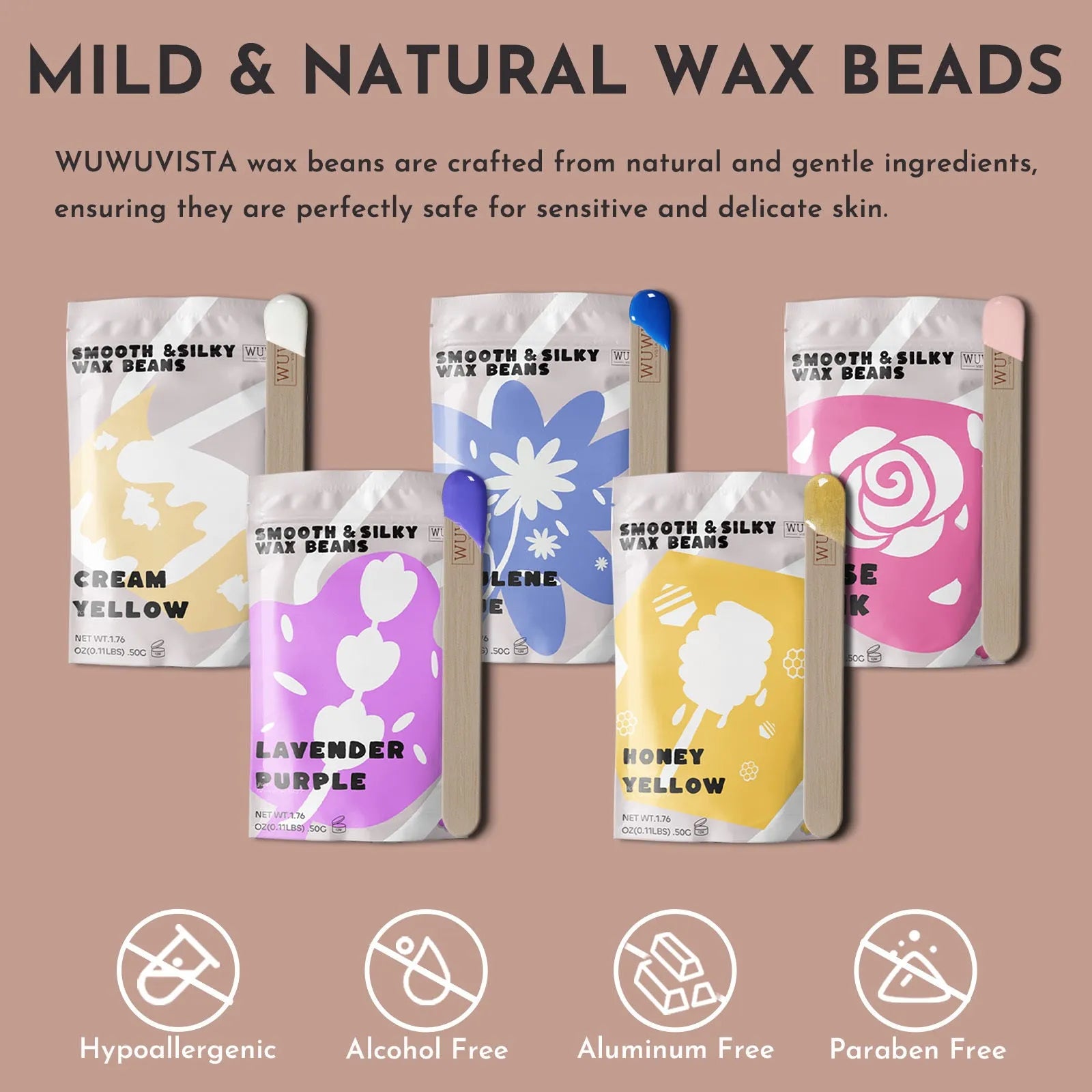 Black and pink professional waxing kit with warmer, hard wax beans, lotion, and application tools laid out.