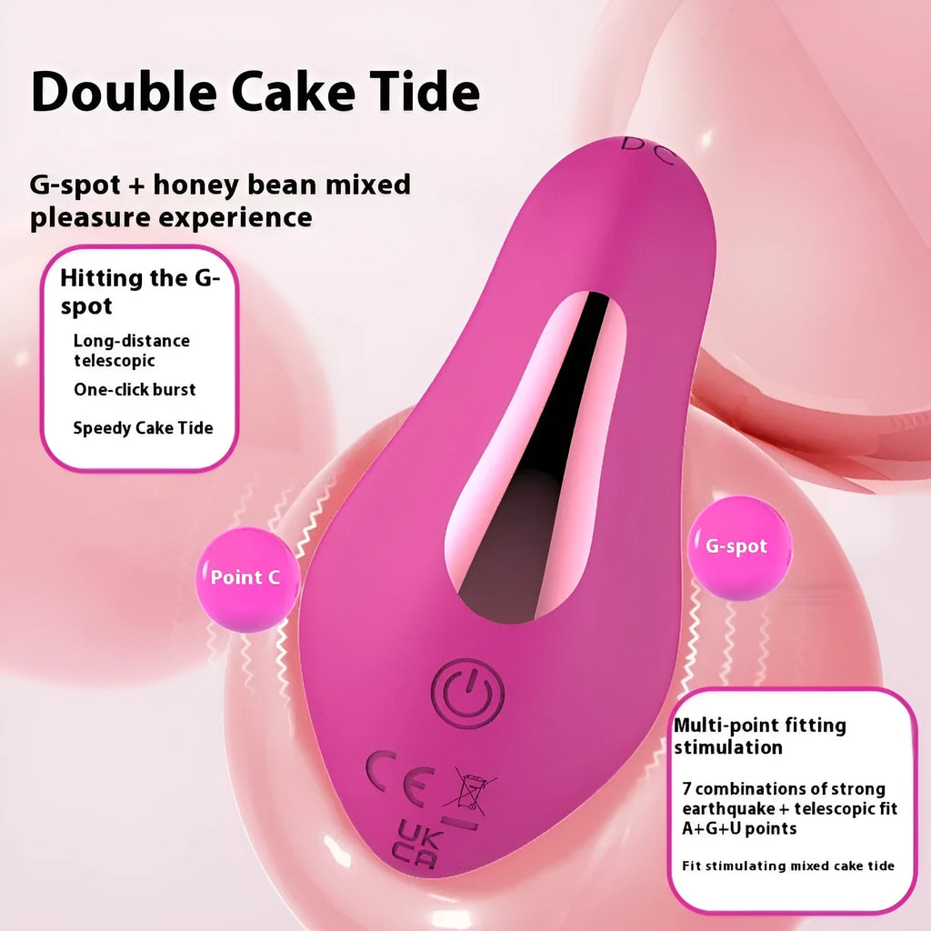 Rose red butterfly-shaped wearable female massager with USB charging port and mobile app control