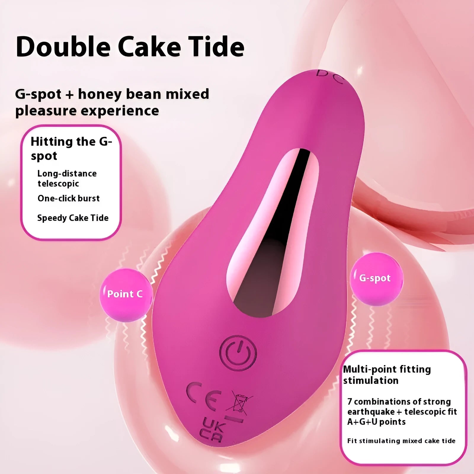 Rose red butterfly-shaped wearable female massager with USB charging port and mobile app control